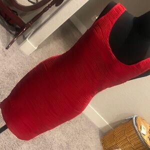 Wet Seal Vibrant Red Textured Mini Dress